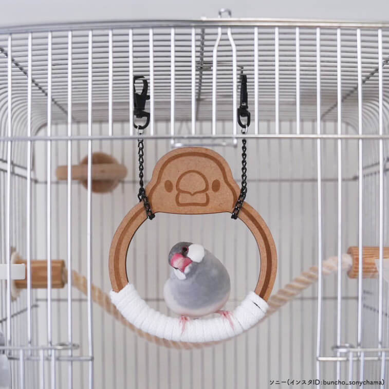 【8日(金)20時スタート】文鳥にとっての輝かしい王座👑✨️ 小鳥用ブランコ「ぶんブラコ」