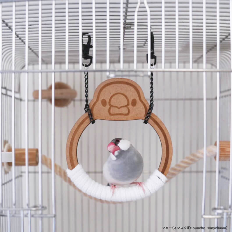 【8日(金)20時スタート】文鳥にとっての輝かしい王座👑✨️ 小鳥用ブランコ「ぶんブラコ」