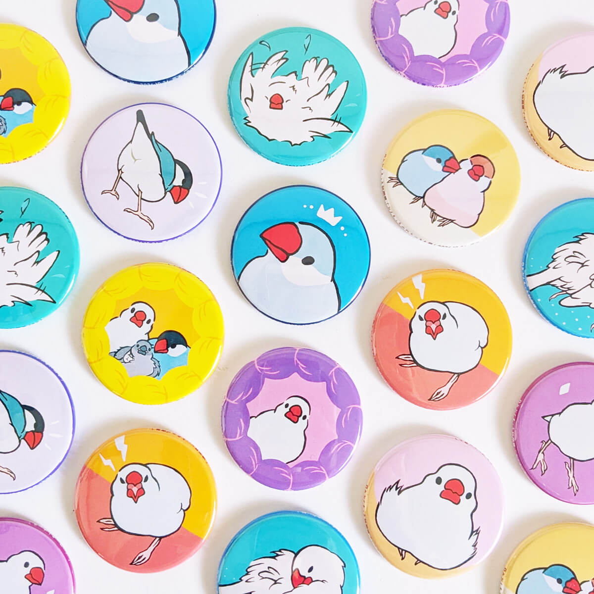 【文鳥の日(10/24)~28日迄】日々ぶんちょう初個展★原画缶バッジ