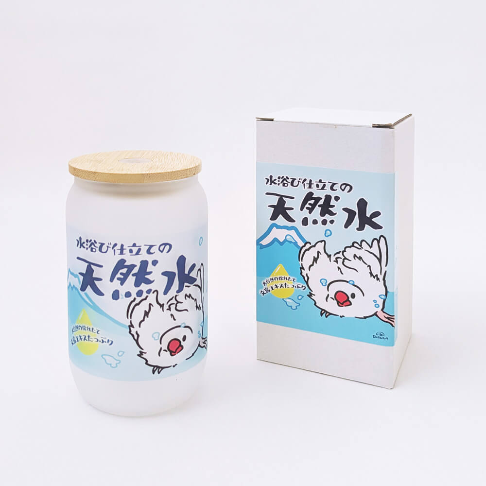 【10月24日限定】要望もらって急遽登場！文鳥缶コップグラスの大判ラベルステッカー【２柄セット】