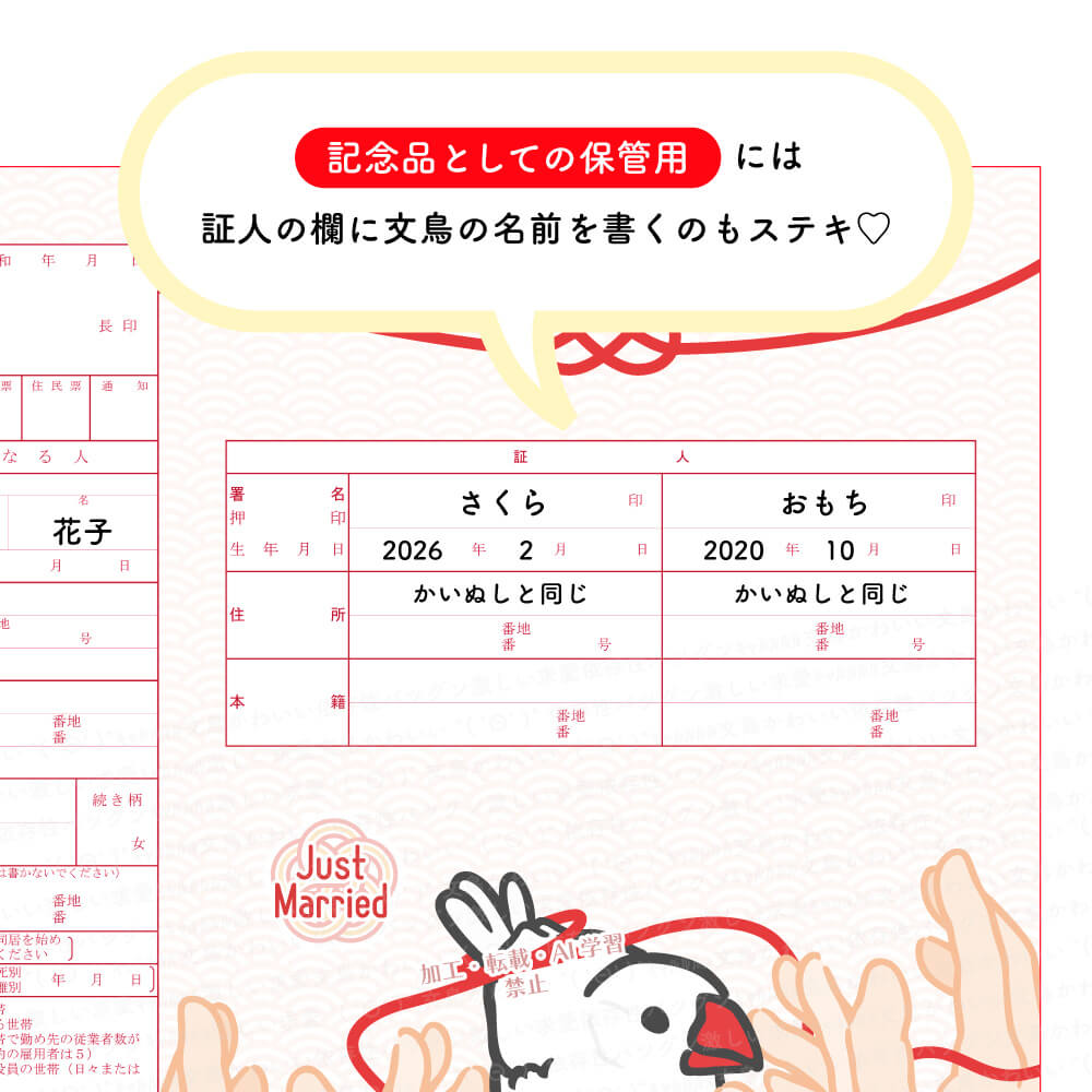 ［婚姻届］「提出して終わり」じゃもったいない！誓う愛は文鳥と共に