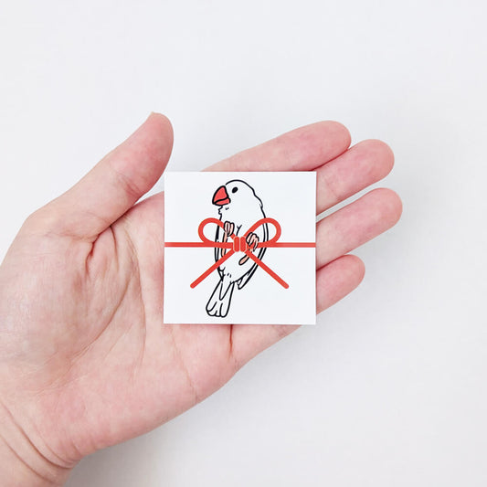 貼るだけで文鳥好きさんの心を掴む！熨斗(のし)シール［蝶結び（花結び）］