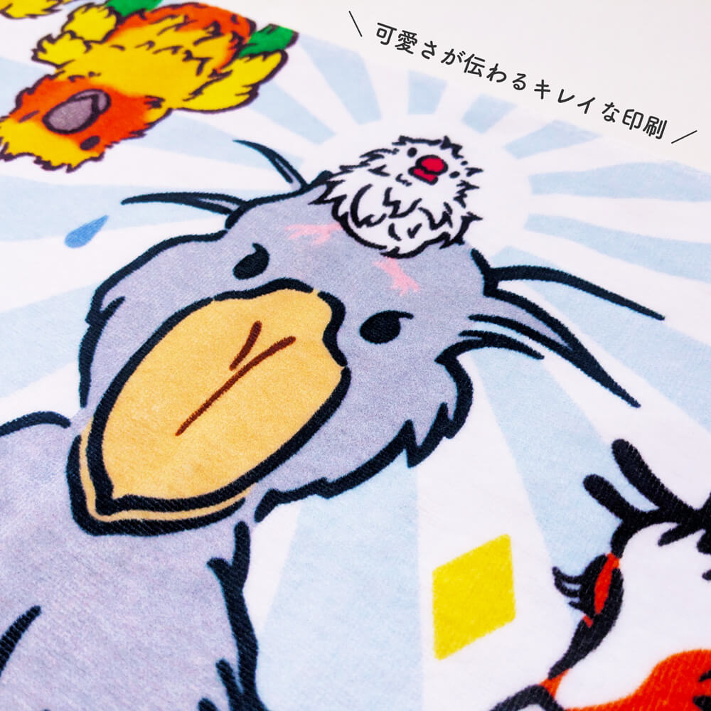 【ことり万博 直販イベント限定】“掛川花鳥園の水浴び友達を紹介する文鳥” びしょびしょフェイスタオル ※通販不可のため掲載のみ