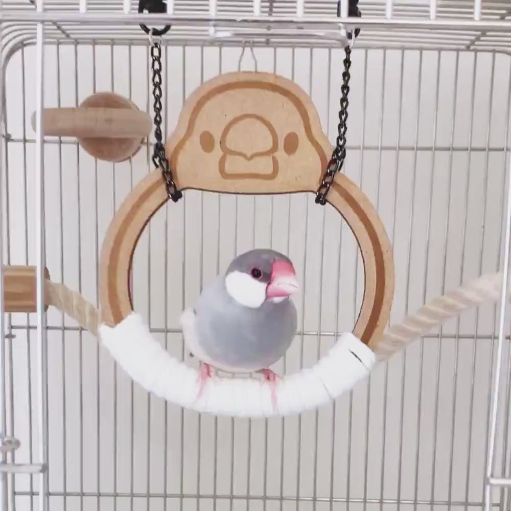 最高な瞬間を逃さない小鳥用ブランコ「ぶんブラコ」｜文鳥グッズ
